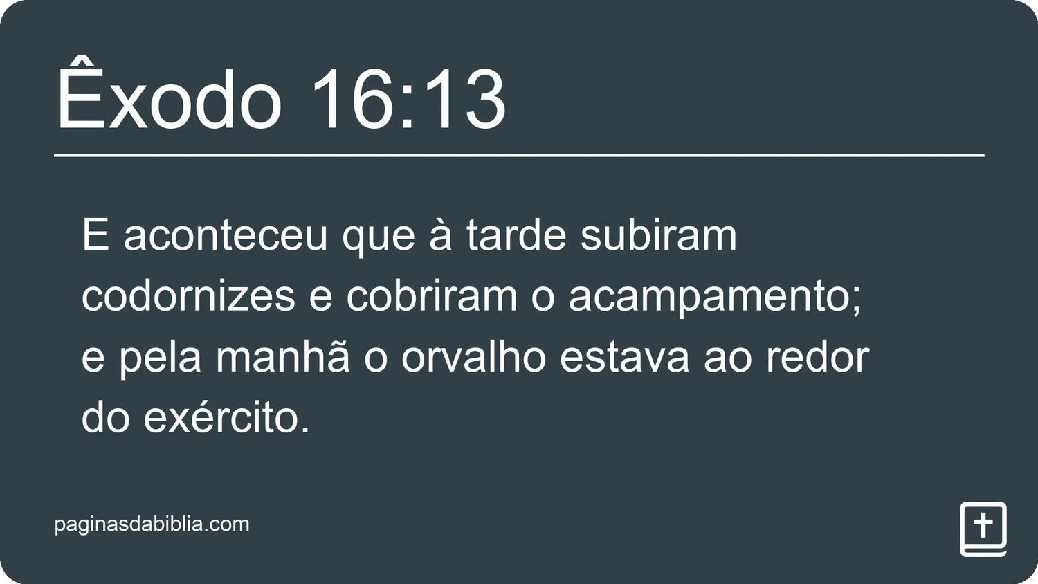 Êxodo 16:13