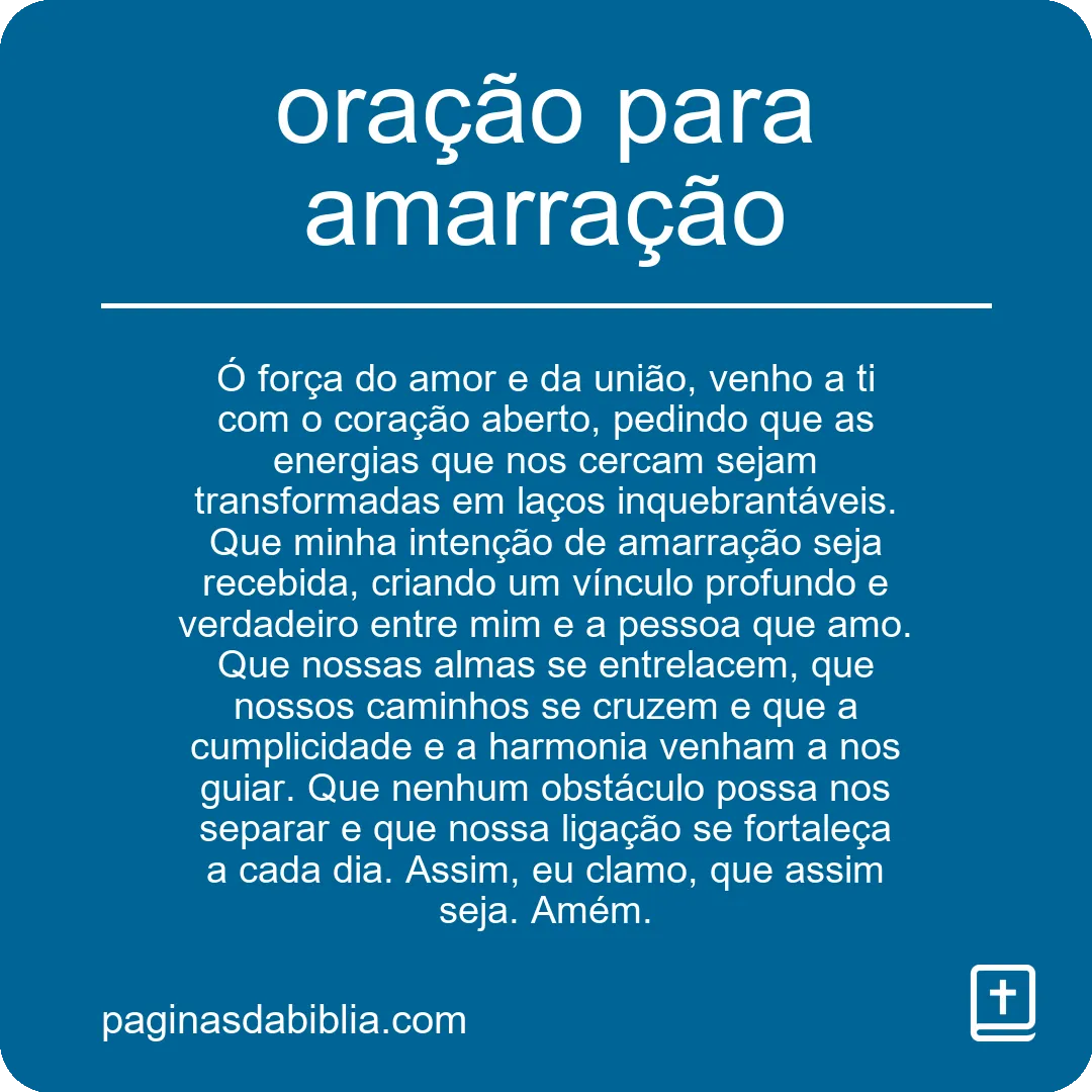 oração para amarração