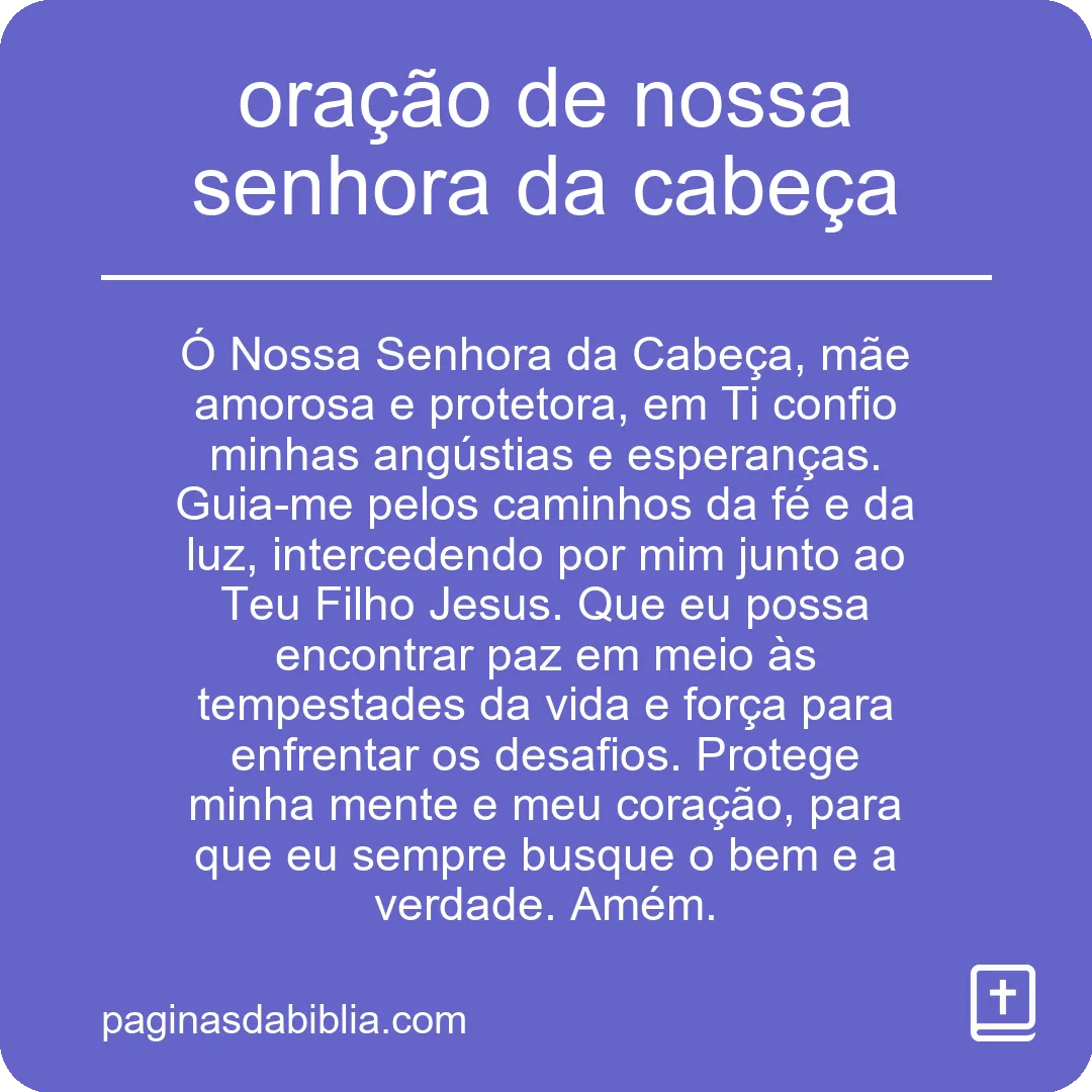 oração de nossa senhora da cabeça