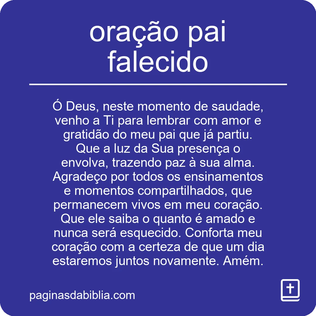 oração pai falecido