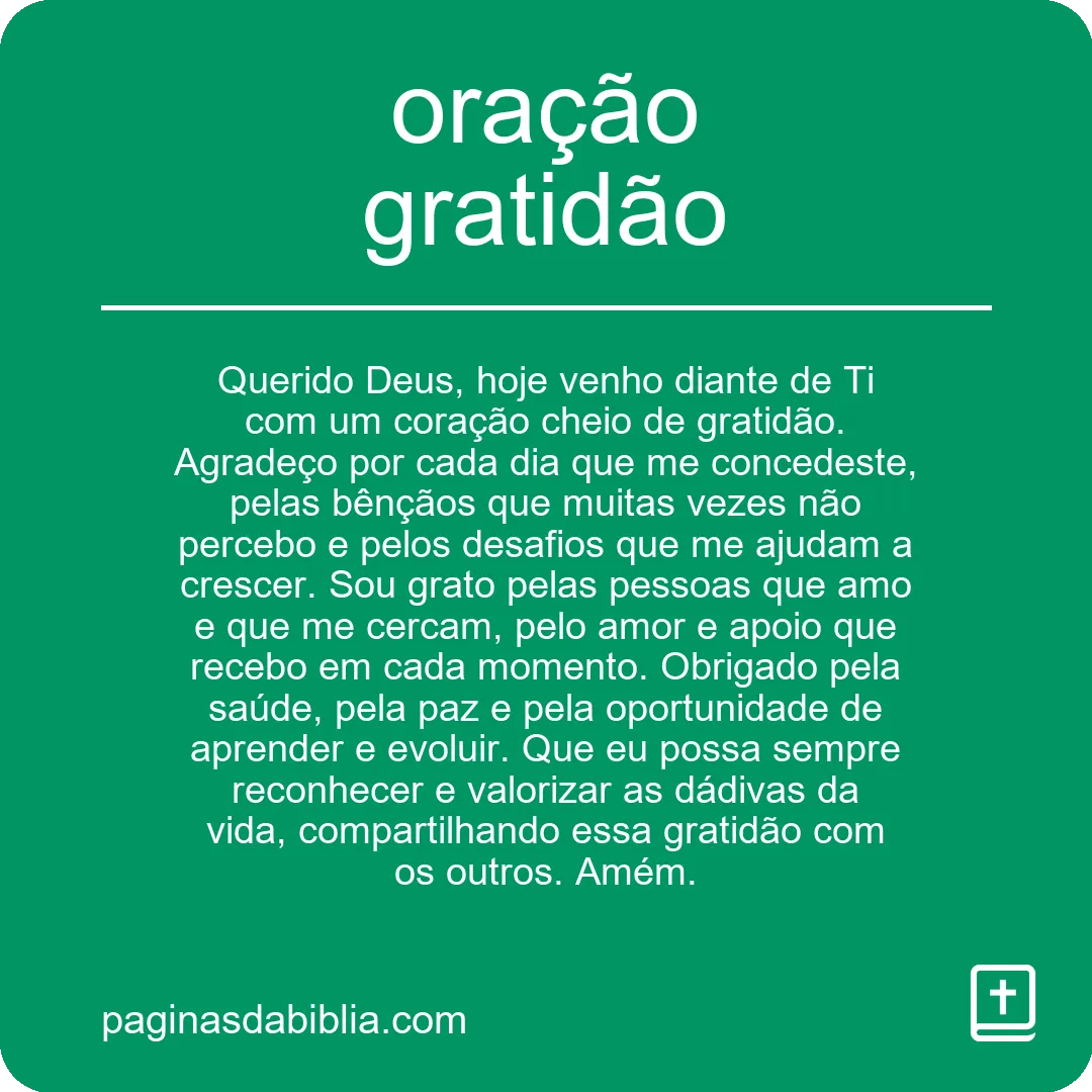 oração gratidão