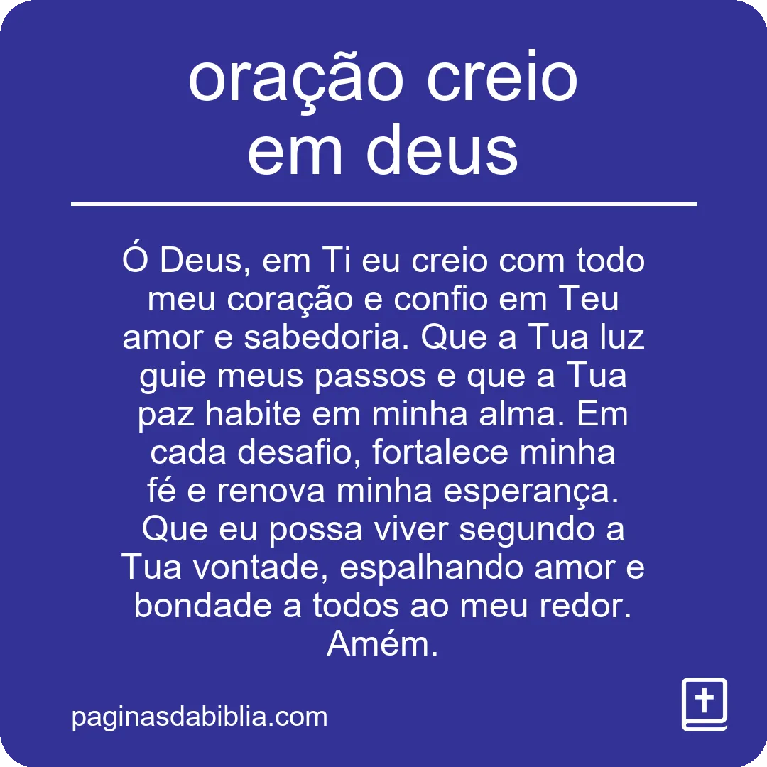 oração creio em deus