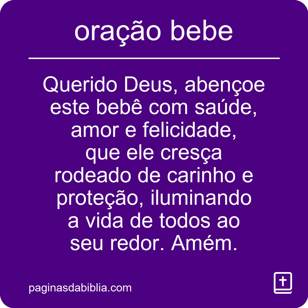 oração bebe