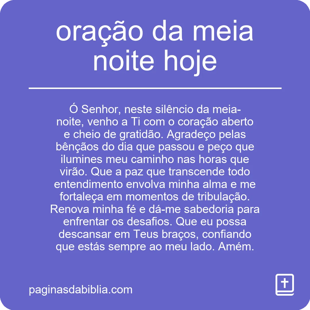 oração da meia noite hoje