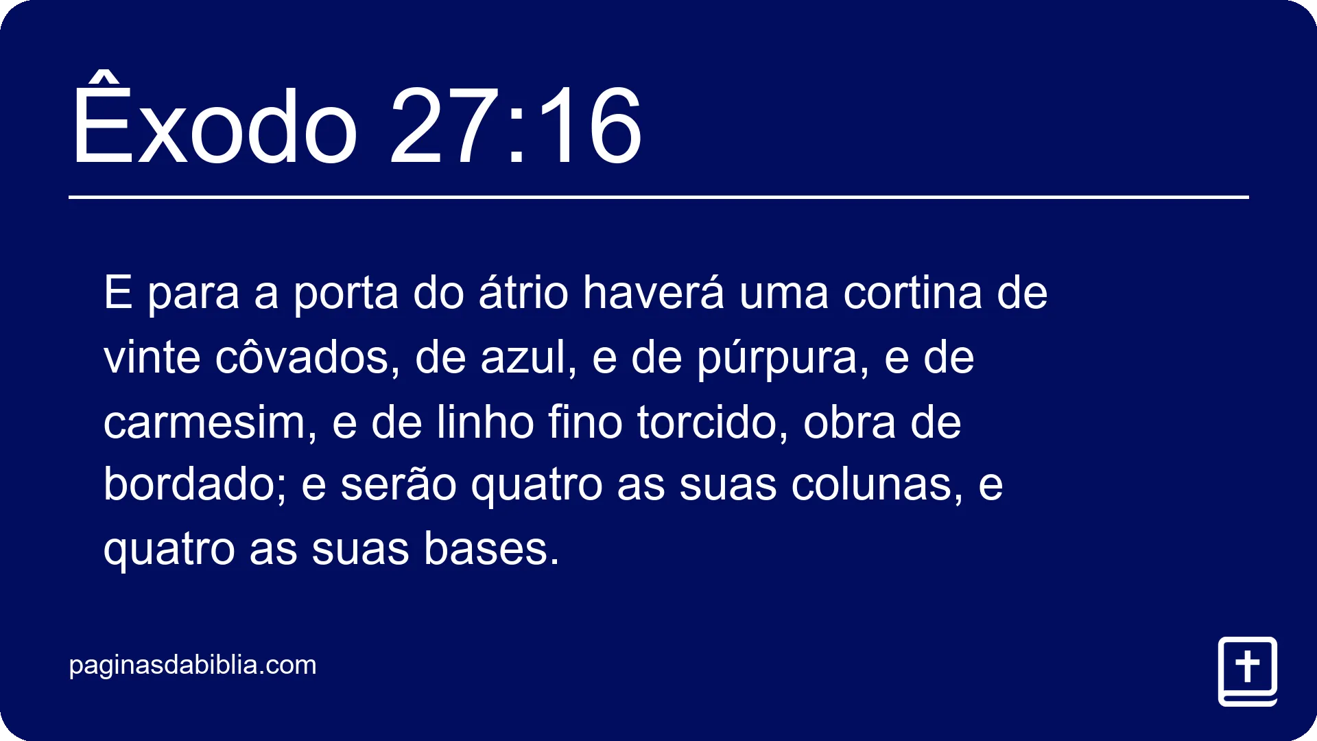 Êxodo 27:16