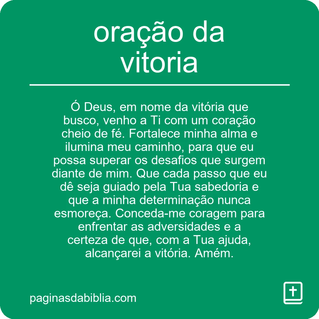 oração da vitoria