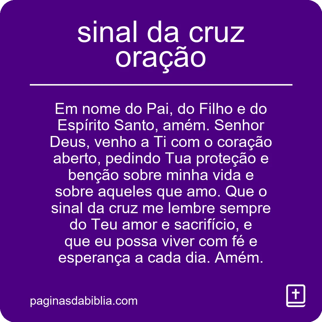 sinal da cruz oração