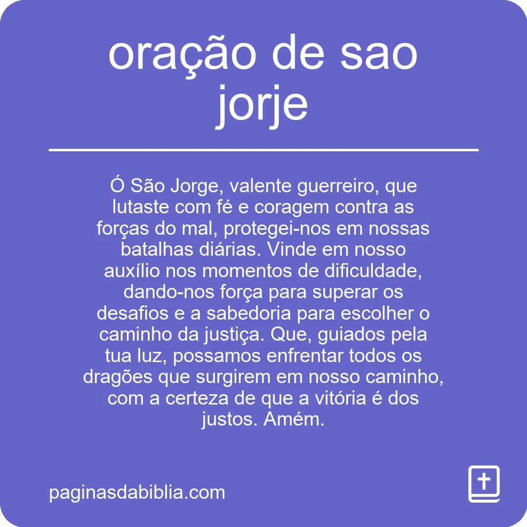 oração de sao jorje