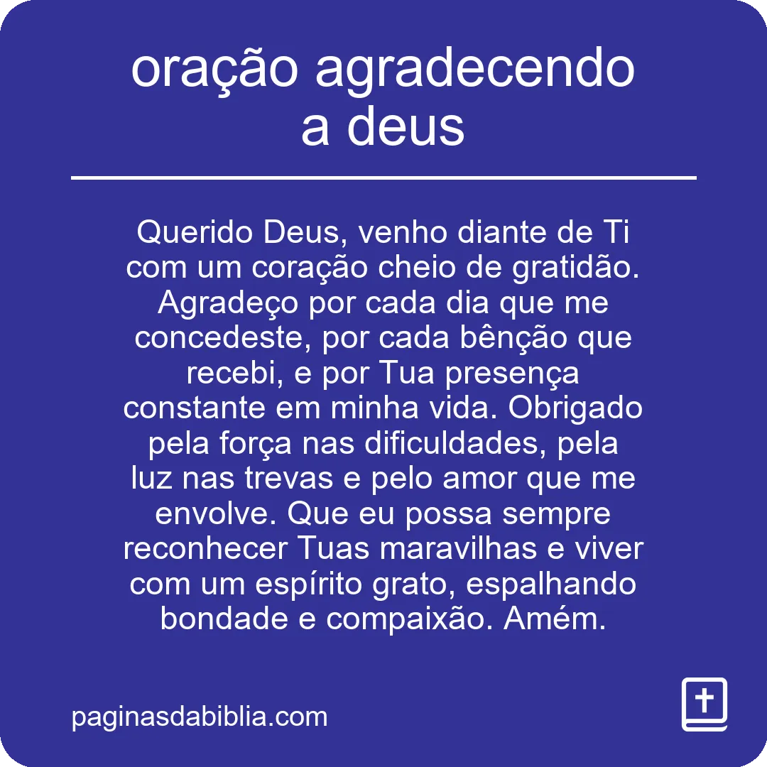 oração agradecendo a deus