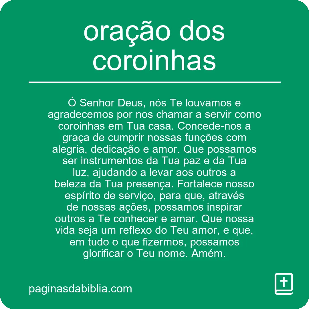 oração dos coroinhas