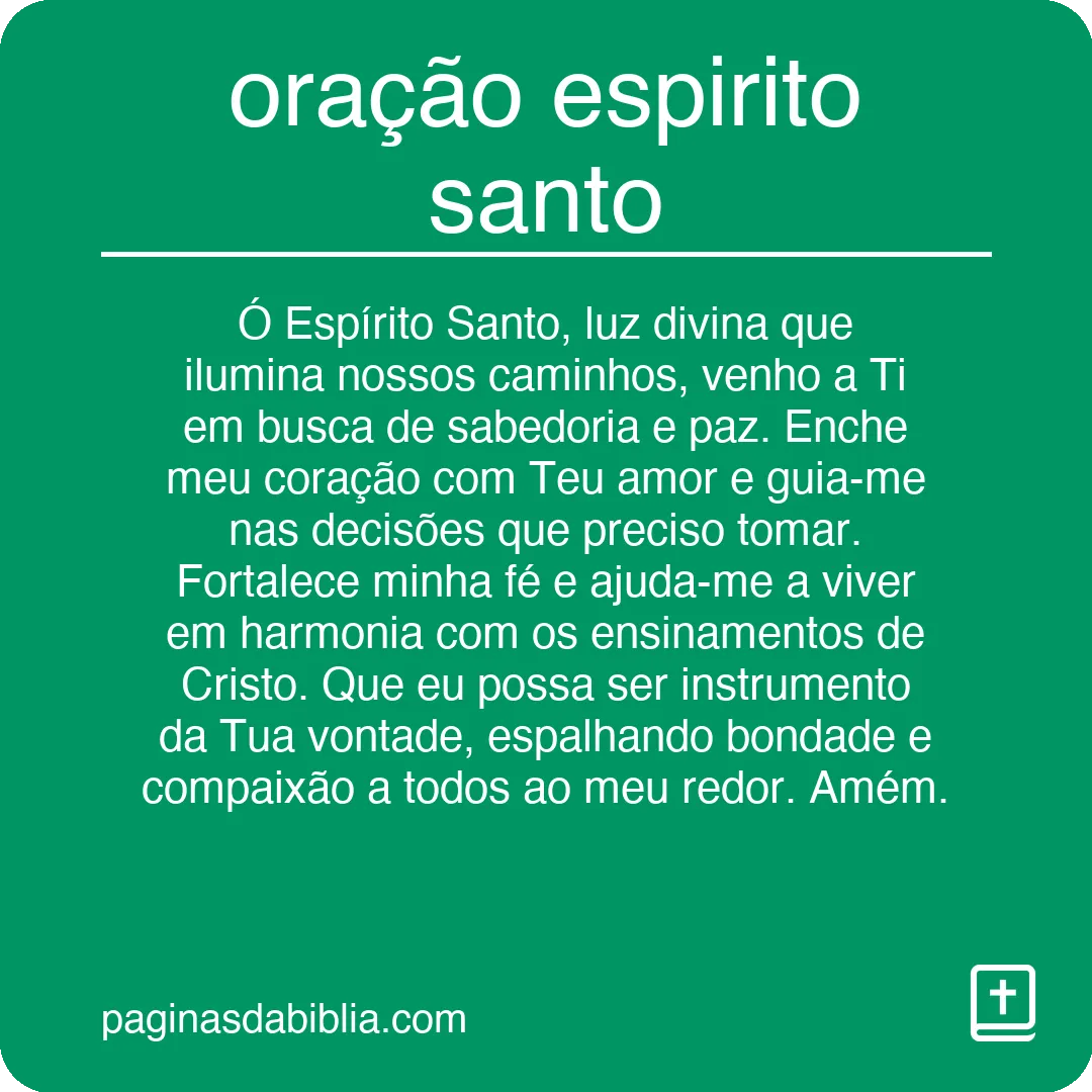 oração espirito santo