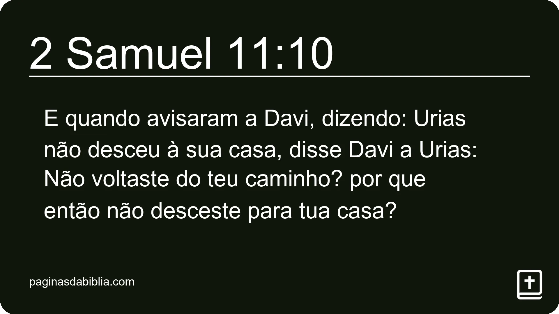 2 Samuel 11:10