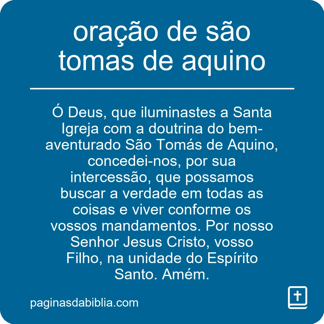 oração de são tomas de aquino