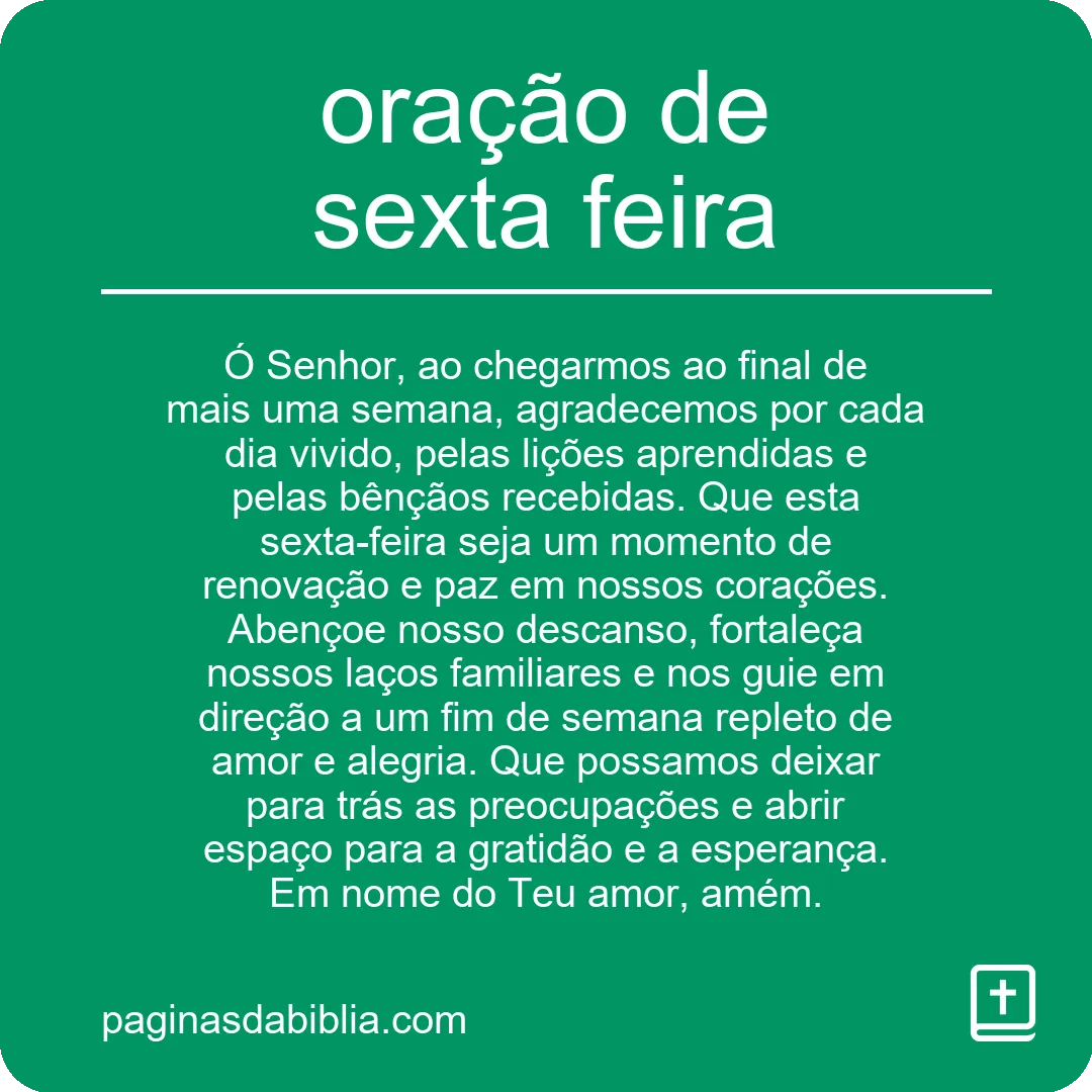 oração de sexta feira