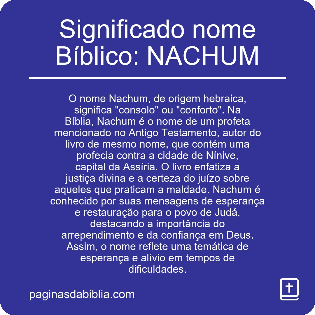 Significado nome Bíblico: NACHUM