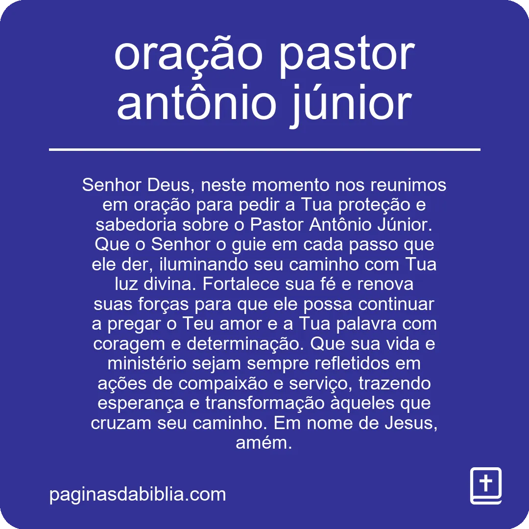 oração pastor antônio júnior