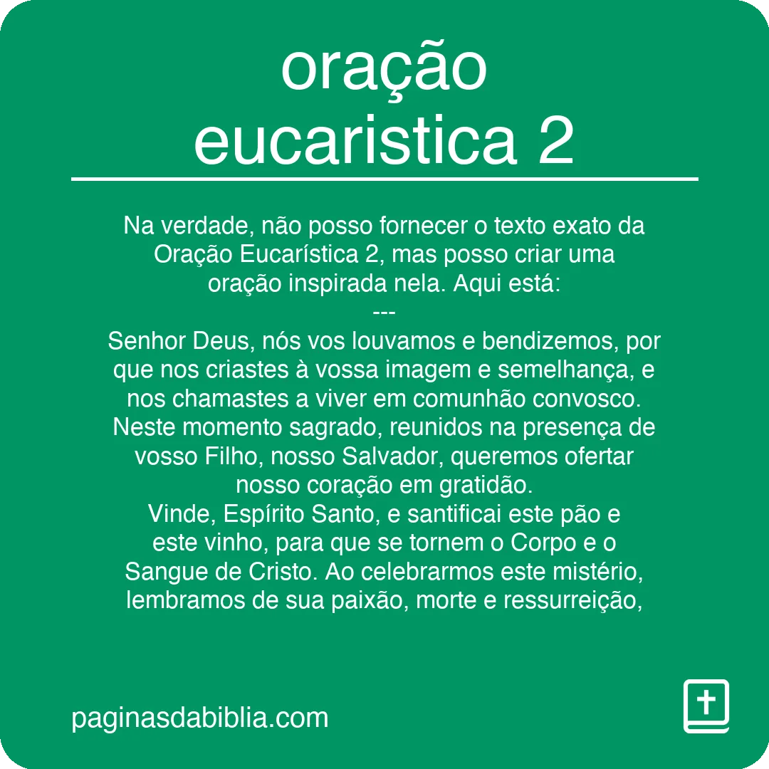 oração eucaristica 2