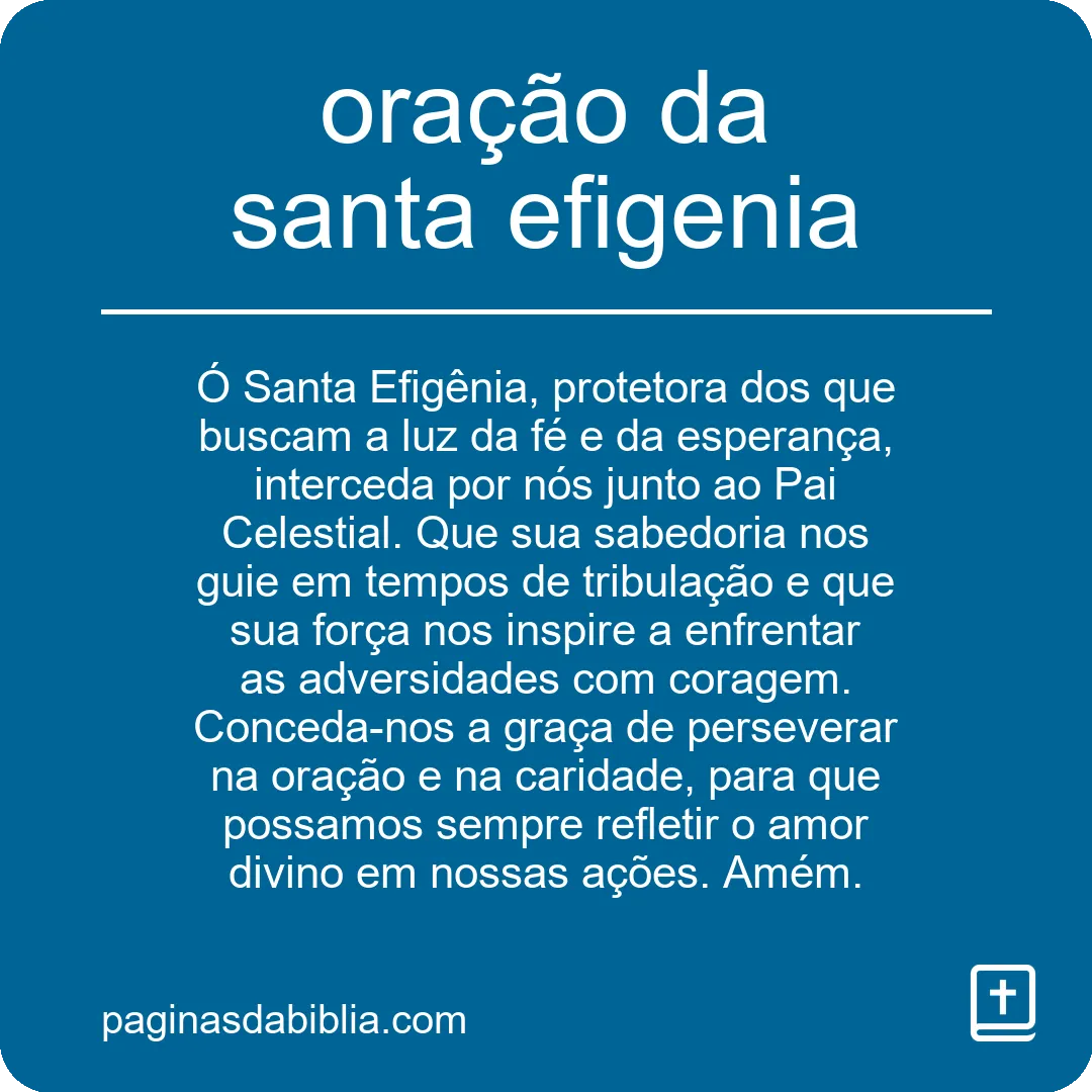 oração da santa efigenia