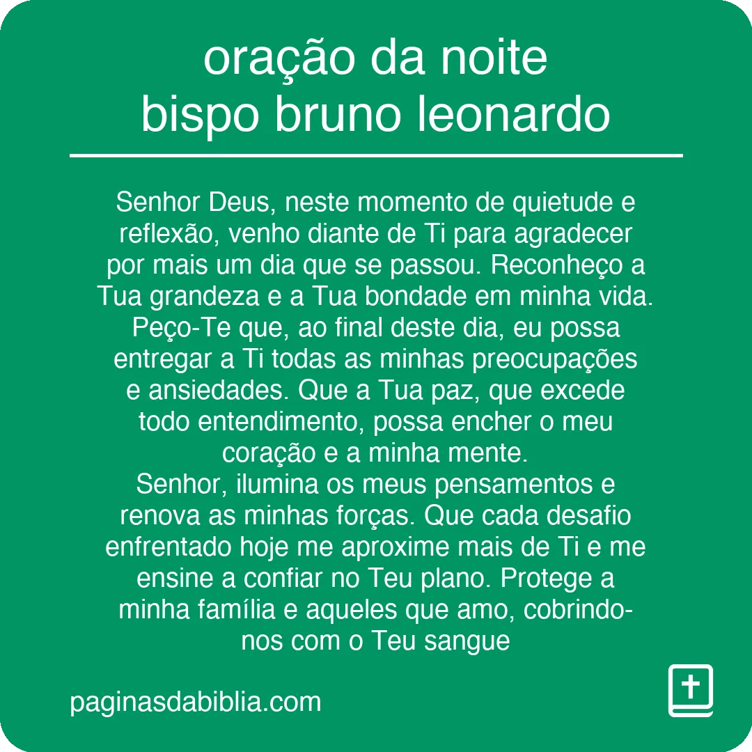 oração da noite bispo bruno leonardo