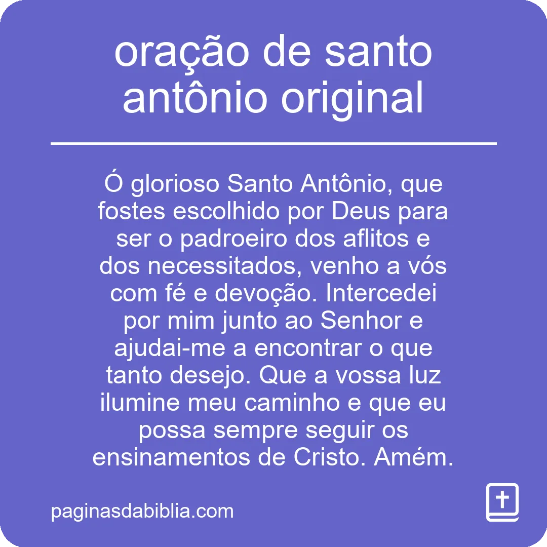 oração de santo antônio original