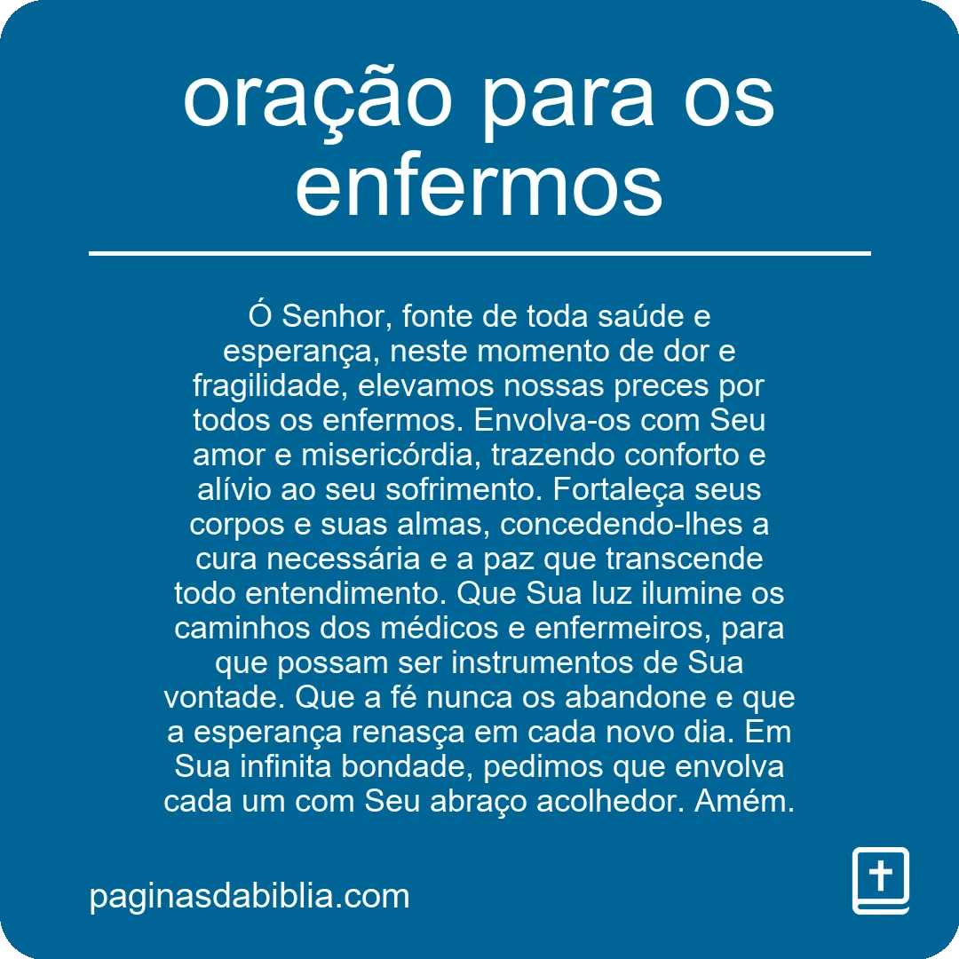 oração para os enfermos