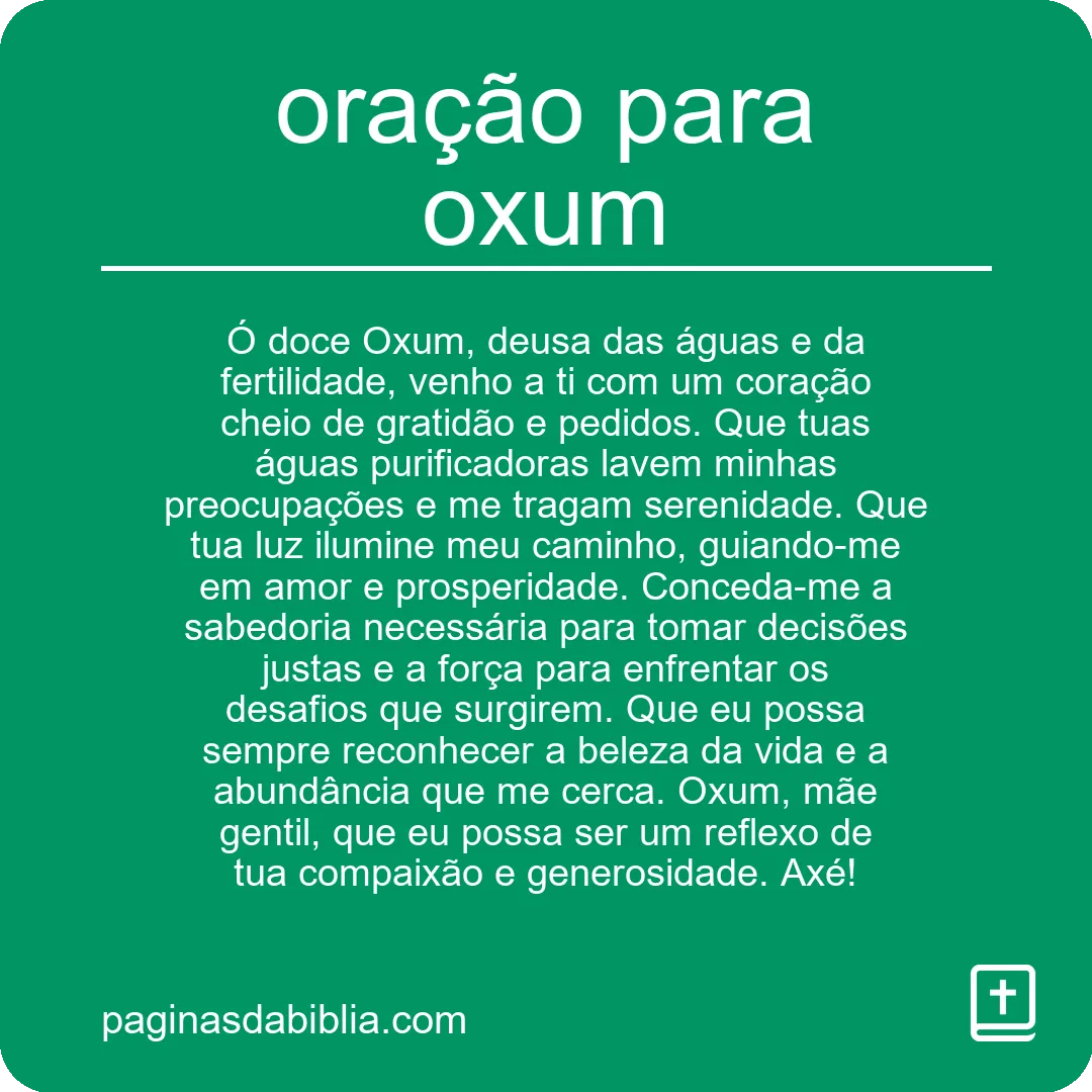 oração para oxum