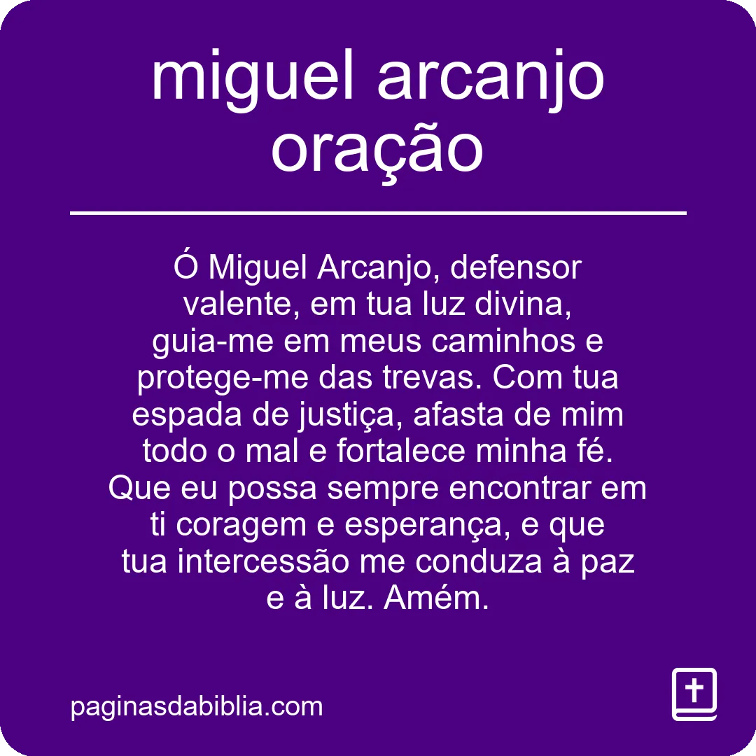 miguel arcanjo oração