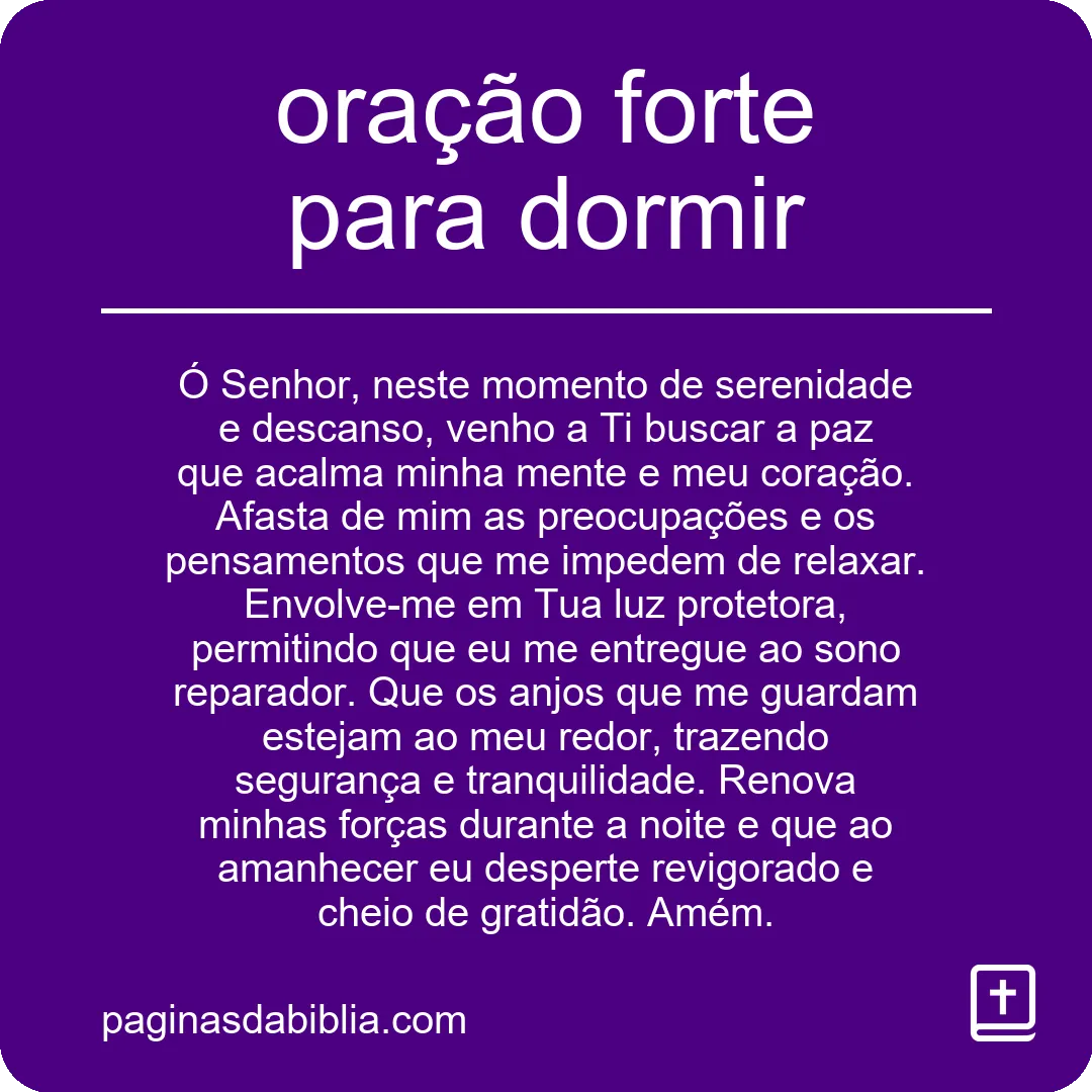 oração forte para dormir