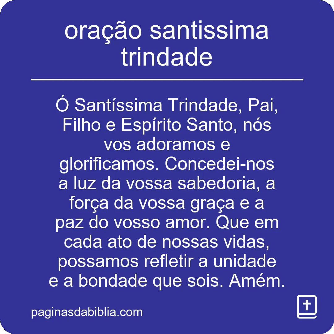 oração santissima trindade