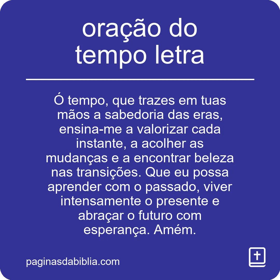 oração do tempo letra