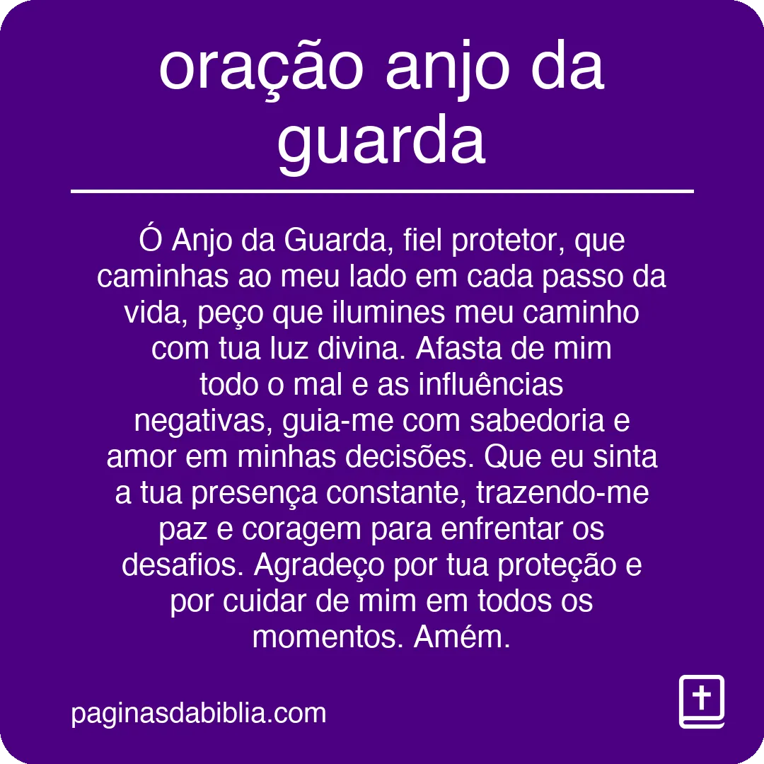 oração anjo da guarda