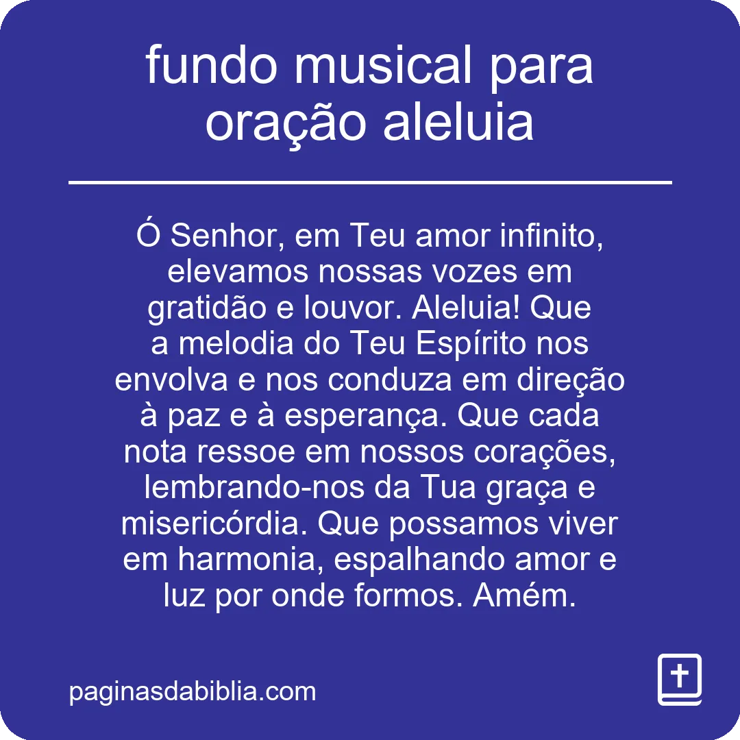 fundo musical para oração aleluia