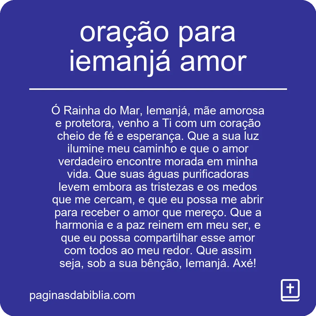 oração para iemanjá amor