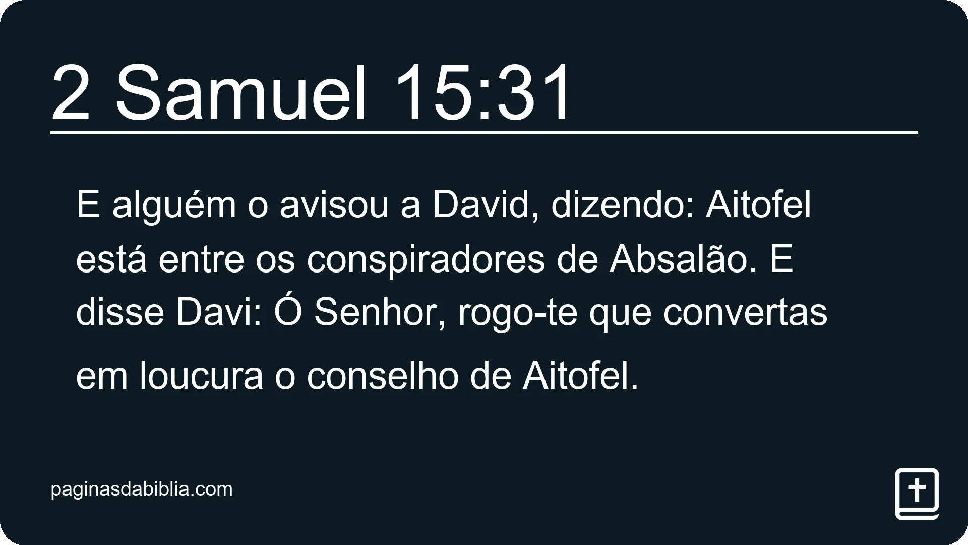 2 Samuel 15:31