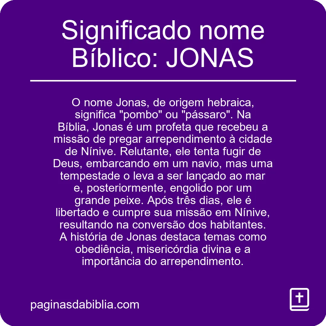 Significado nome Bíblico: JONAS