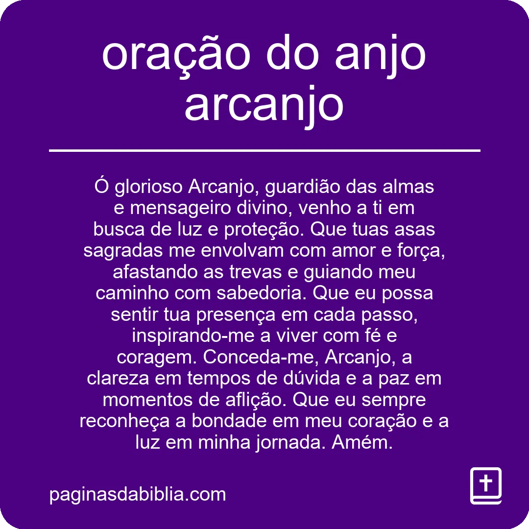 oração do anjo arcanjo