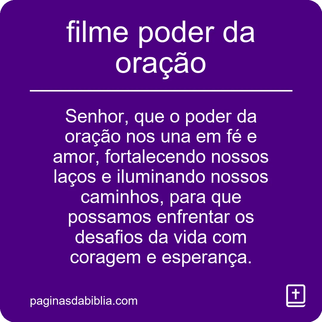 filme poder da oração