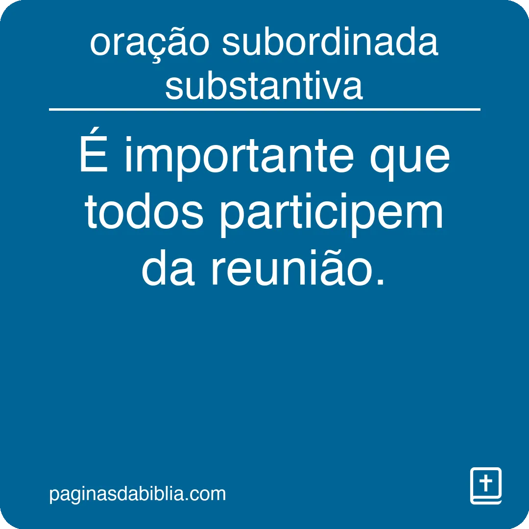 oração subordinada substantiva