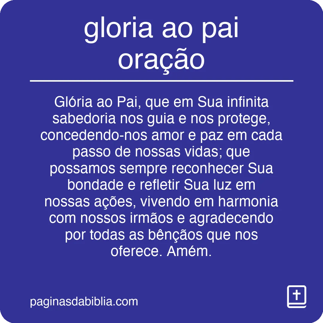 gloria ao pai oração