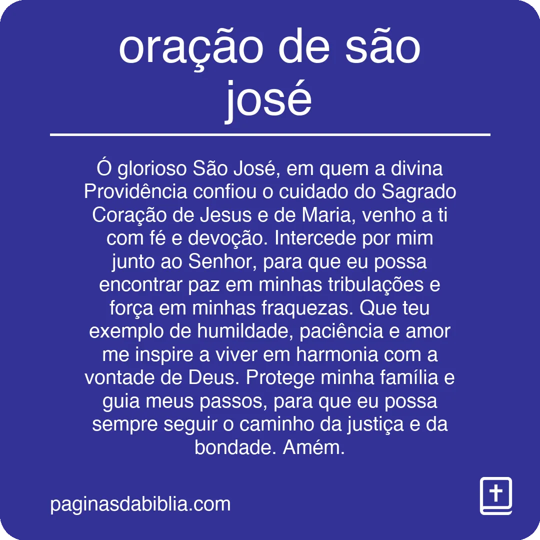 oração de são josé