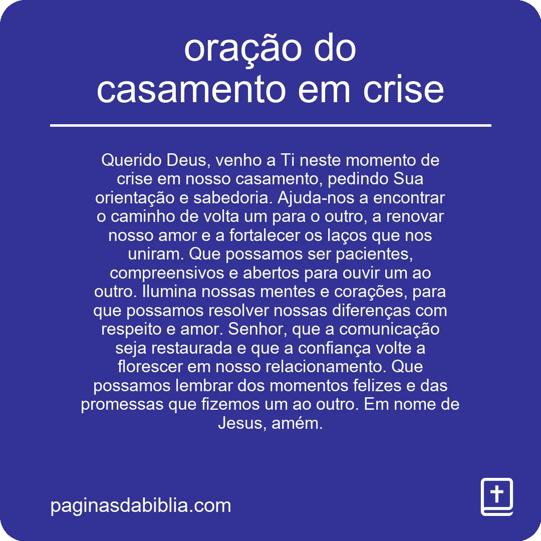 oração do casamento em crise