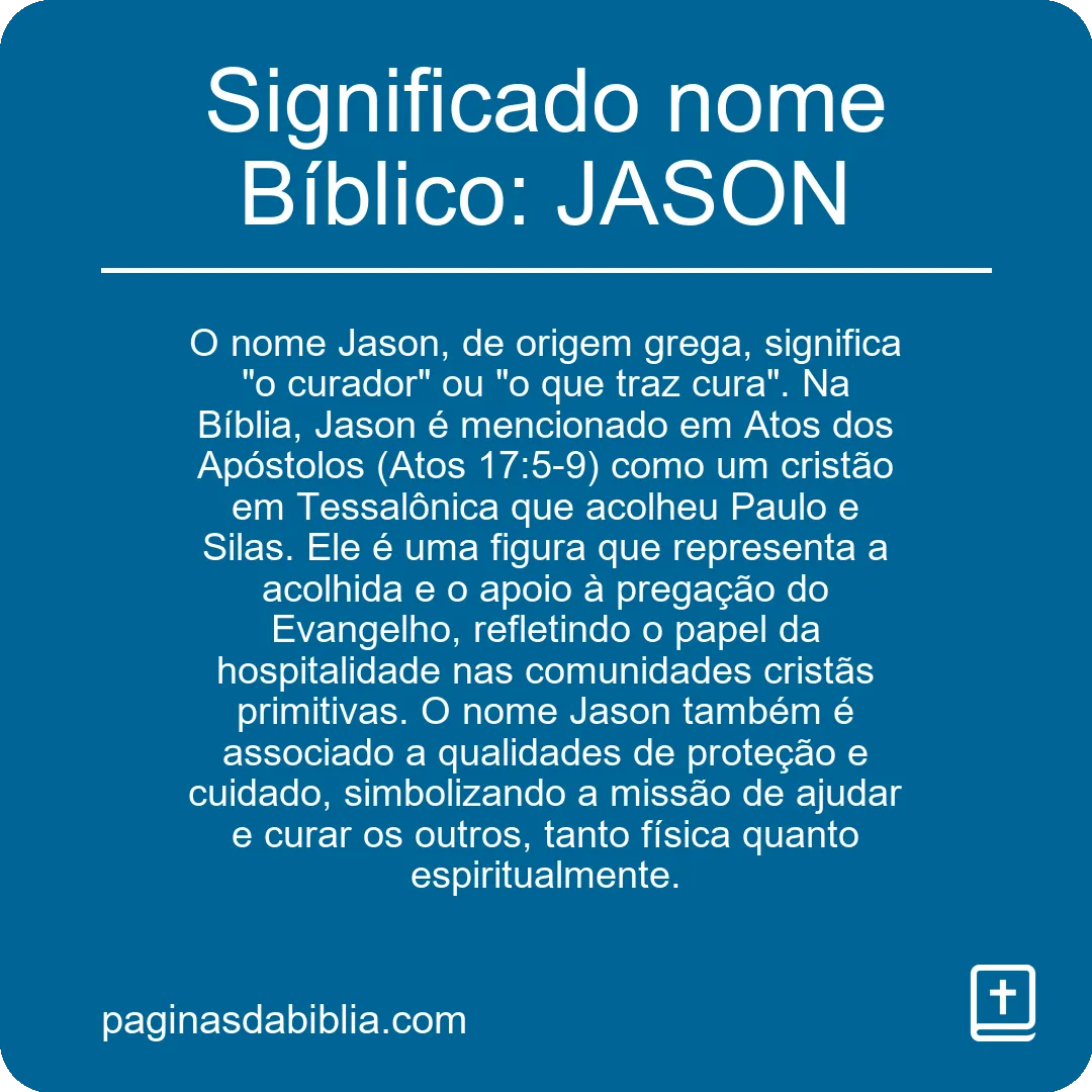 Significado nome Bíblico: JASON