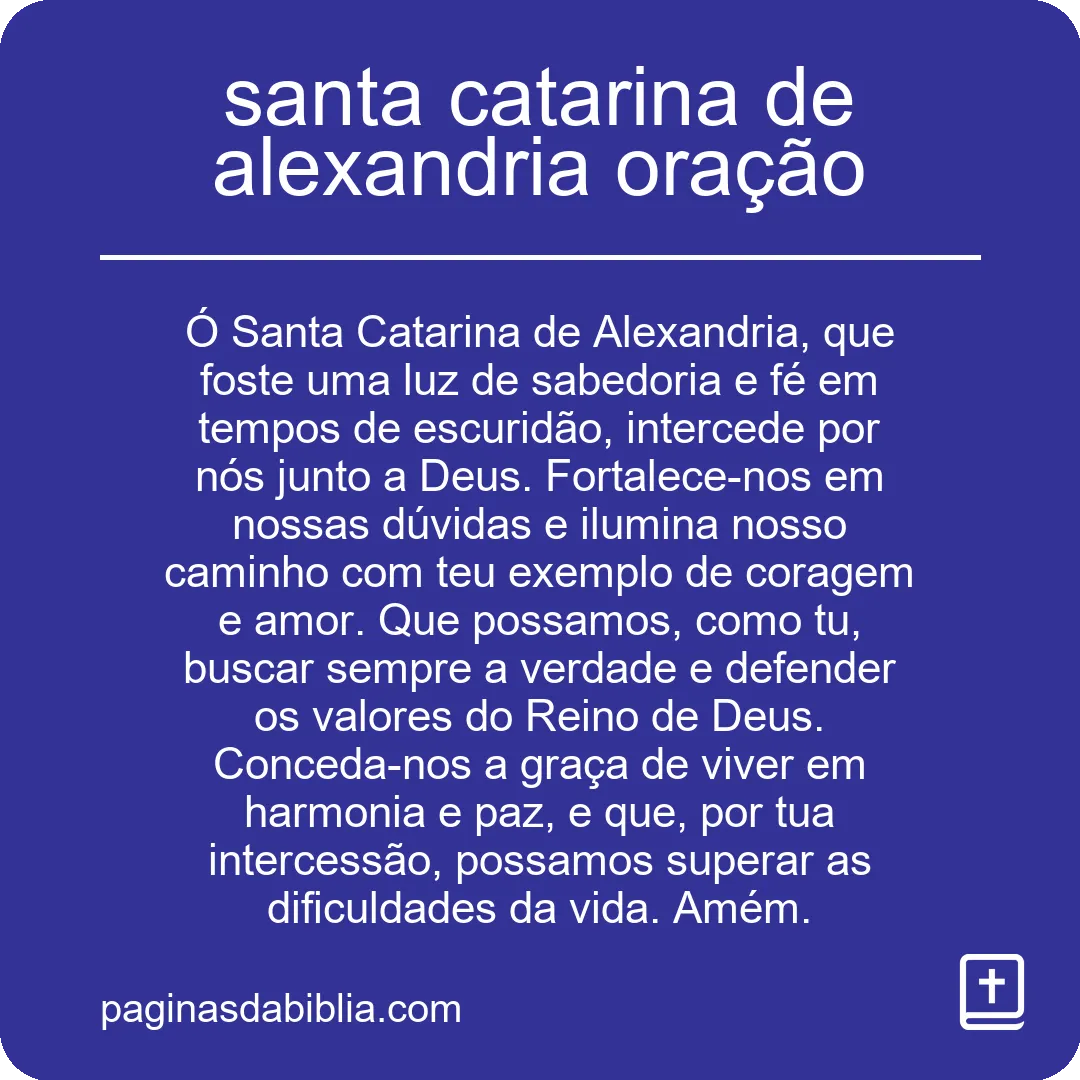 santa catarina de alexandria oração