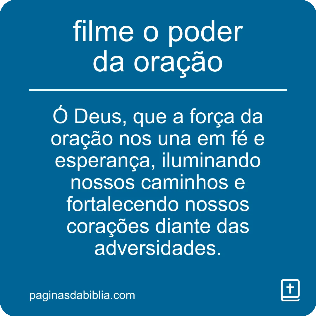 filme o poder da oração