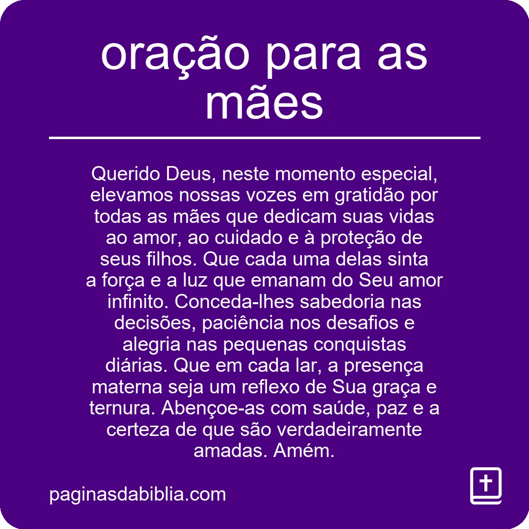 oração para as mães