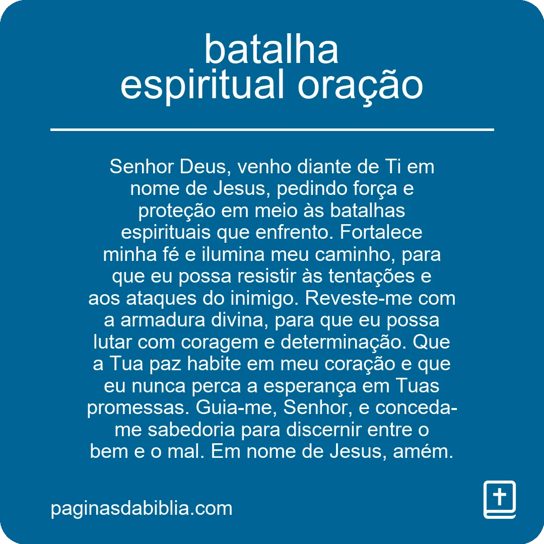 batalha espiritual oração