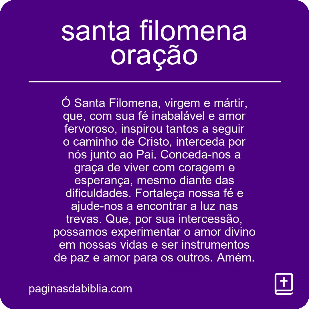 santa filomena oração