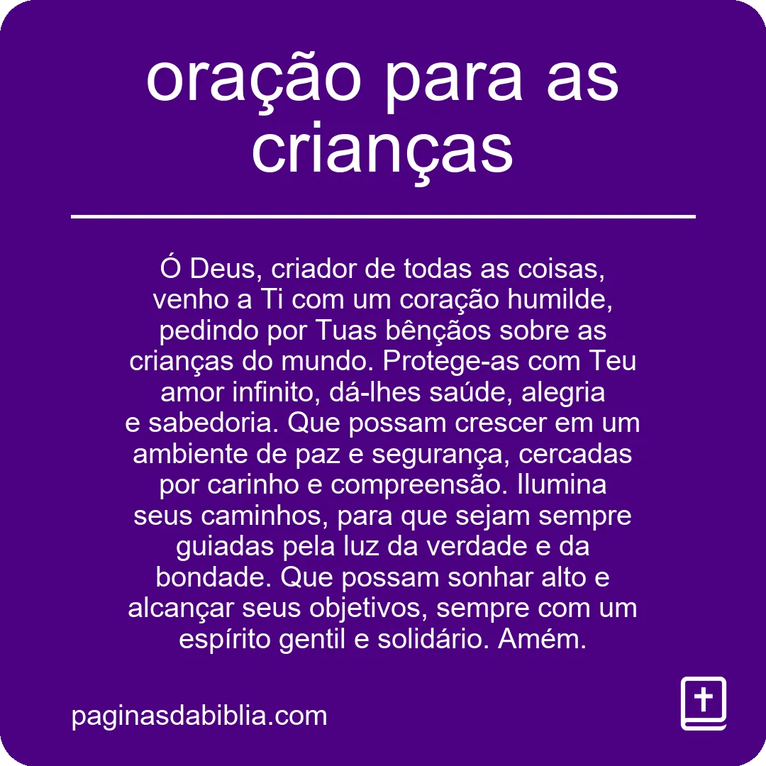 oração para as crianças