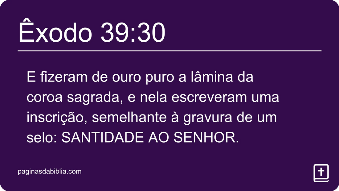 Êxodo 39:30