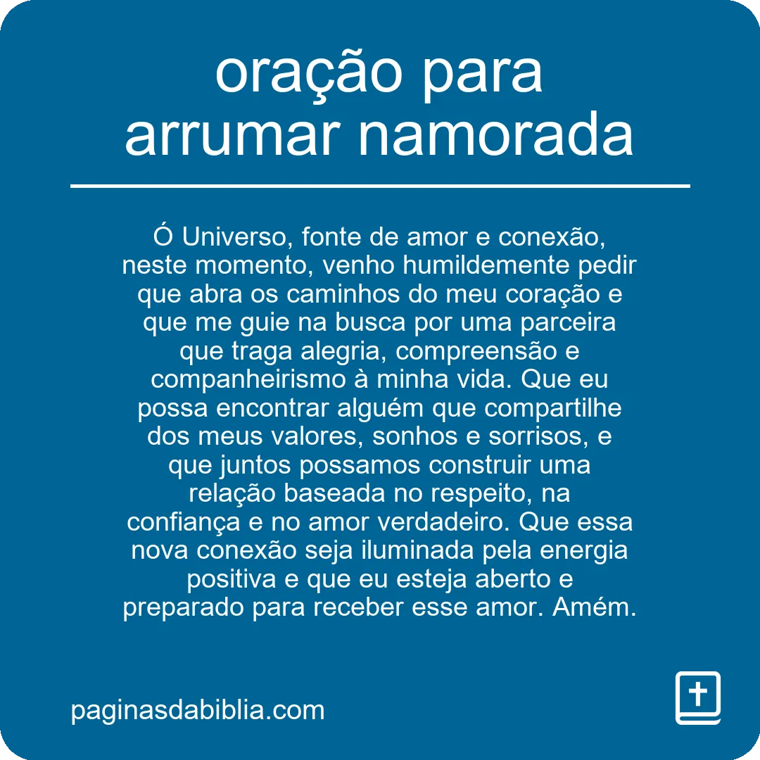 oração para arrumar namorada